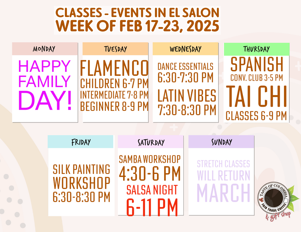 Calendar of Classes - Events in El Salon